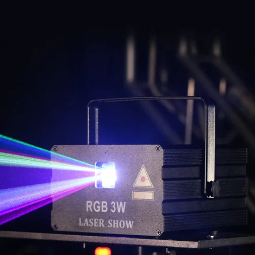 ClubLamps F9 Series Pro Stage Lighting Laser Side View with Safety Lock and Cooling Fins