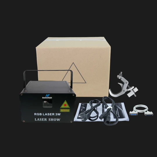 ClubLamps F9 Series Pro Stage Lighting Laser Side View with Safety Lock and Cooling Fins