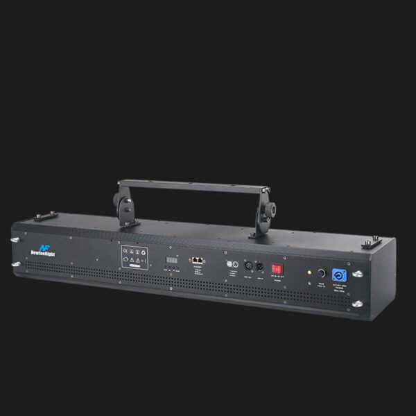 ClubLamps® F4 is perfect for laser advertising, projection, Skynet beams, beam animation, chasers, fan effects, and outdoor stage lighting.